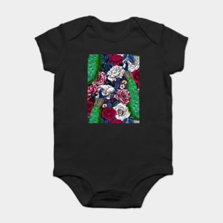 Peacocks in the rose garden 3 Baby Bodysuit